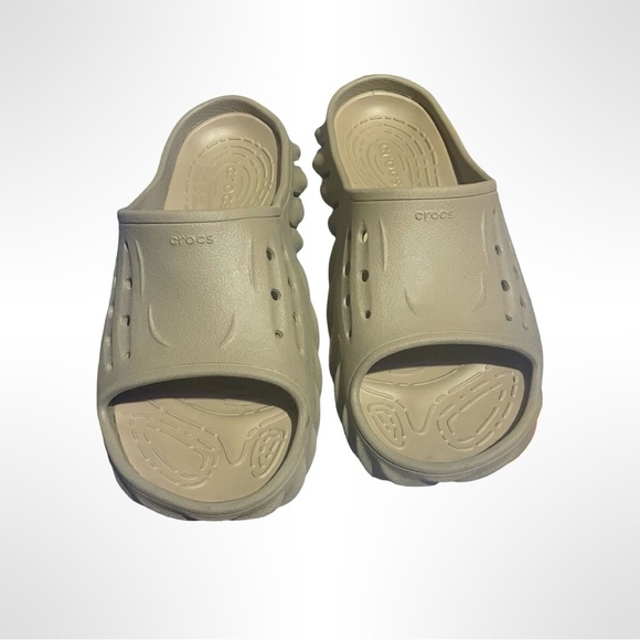 Crocs Echo Slide Tumbleweed Brown Mens 8 Womens 10 Slip On Sandals Slides Casual - Picture 3 of 6